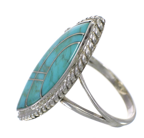 Silver Turquoise Ring Size 6-1/2 AX88009